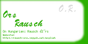 ors rausch business card